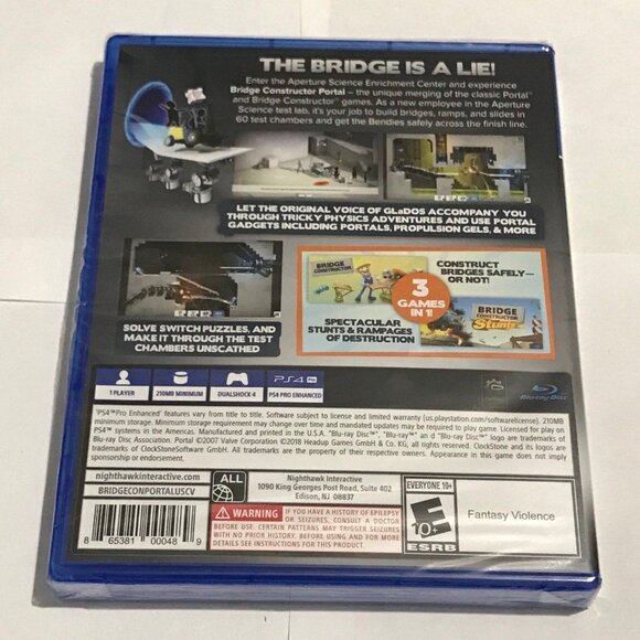 PS4 Bridge Constructor Portal For PlayStation 4 Factory Sealed - Picture 2 of 4